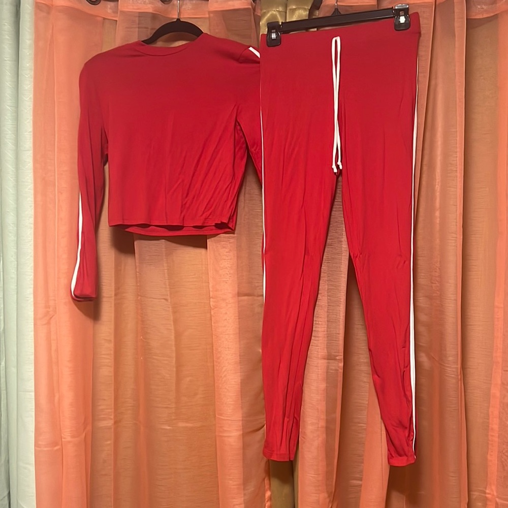 red FASHION NOVA two piece set